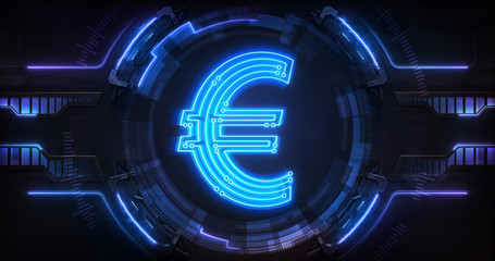 European Euro currency digital earnings as online electronic financial tool
