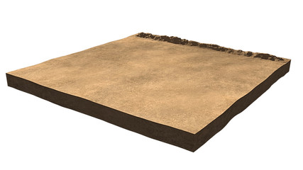 Aerial View Of Desert Landscape Isolated Over White Background - 3D Rendering