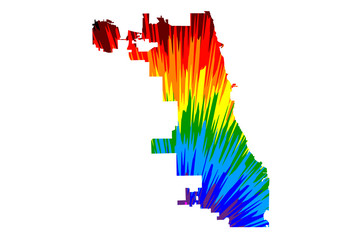 Chicago city (United States of America, USA, U.S., US, United States cities, usa city) - map is designed rainbow abstract colorful pattern, City of Chicago map made of color explosion,