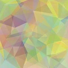 Background made of green, yellow, beige triangles. Square composition with geometric shapes. Eps 10