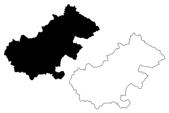 Satu Mare County (Administrative divisions of Romania, Nord-Vest development region) map vector illustration, scribble sketch Satu Mare map