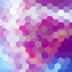 Fototapeta na wymiar Vector background with pink, white, purple, blue hexagons. Can be used in cover design, book design, website background. Vector illustration