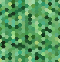 Fototapeta na wymiar Seamless green abstract mosaic background. Hexagons geometric background. Design elements. Vector illustration