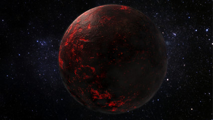 Lava Planet - Planet 55 Cancri e 3D rendering
