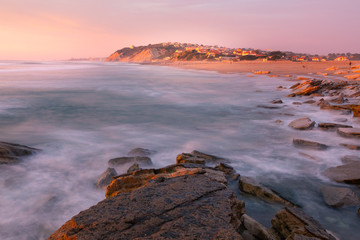 Sunset at Bidart's beach next to Biarritz, Basque Country.