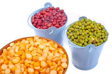 Dhal, green beans and red beans i