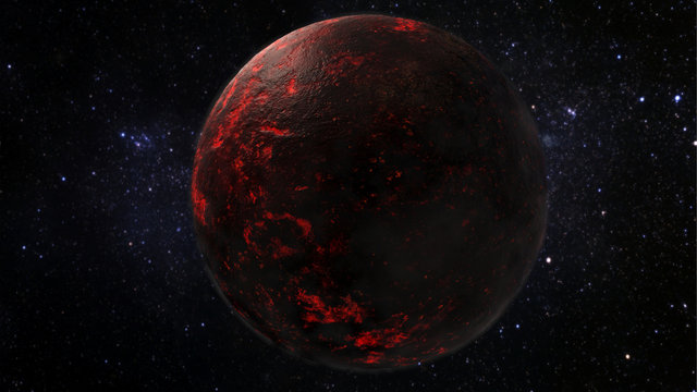 Lava Planet - Planet 55 Cancri E 3D Rendering