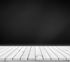wood plank with abstract black leather background for product display