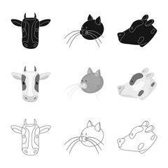 Vector design of agriculture and breeding symbol. Collection of agriculture and organic  vector icon for stock.