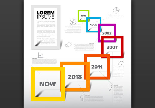 Infographic Timeline with Colorful Frames Layout