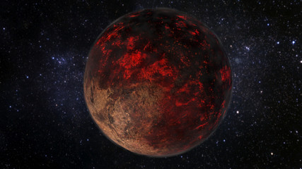 Lava Planet - Planet 55 Cancri e 3D rendering