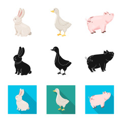 Isolated object of breeding and kitchen  sign. Set of breeding and organic  vector icon for stock.