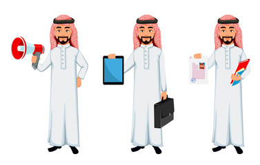 Modern Arab business man cartoon character