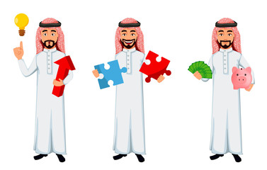 Modern Arab business man cartoon character