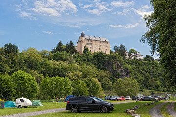 castle schadeck in runkel lahn river hesse germany