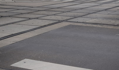 Street with tram tracks