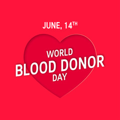 World blood donor day, vector in flat style