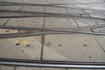 Street with tram tracks
