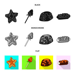 Vector design of confectionery and culinary logo. Collection of confectionery and product stock symbol for web.