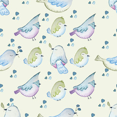 BIRDS SEAMLESS REPEAT PRINT PATTERN TILE