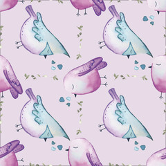 BIRDS SEAMLESS REPEAT PRINT PATTERN TILE