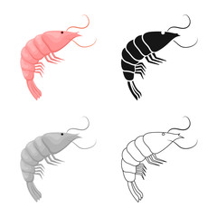 Obraz premium Vector design of prawn and raw logo. Set of prawn and luxury stock vector illustration.