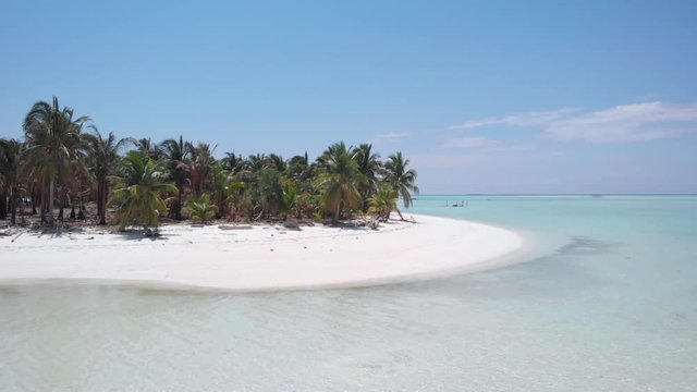 Pristine paradise of Onuk Island in Balabac, drone shot in Palawan, Philippines