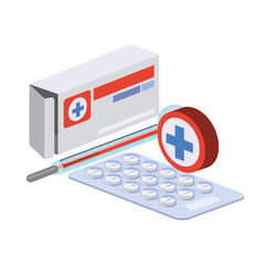 medicine drugs on white background