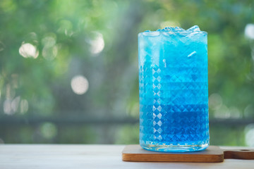 Cold and refreshing blueberry mix with soda