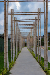 A pathway with bamboo gates in Phu Quoc