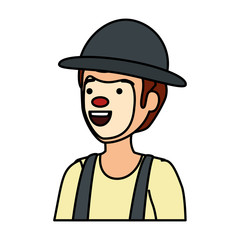 circus clown comic character vector illustration