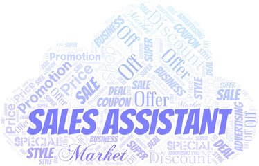 Obraz premium Sales Assistant Word Cloud. Wordcloud Made With Text.