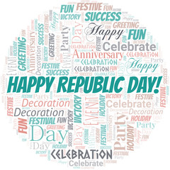 Happy Republic Day! Word Cloud. Wordcloud Made With Text.