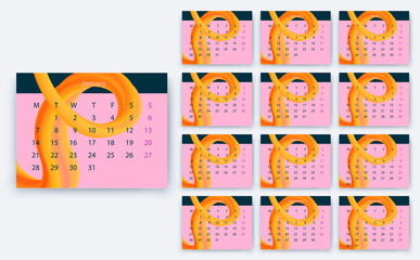 simple calendar 2019 yesr, Stock vector design eps10.