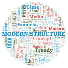 Obraz premium Modern Structure word cloud. Wordcloud made with text only.