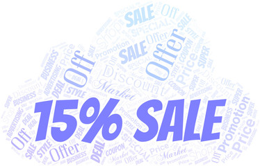 Obraz premium 15% Sale Word Cloud. Wordcloud Made With Text.