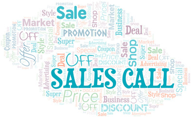 Sales Call Word Cloud. Wordcloud Made With Text.