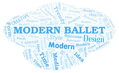 Modern Ballet word cloud. Wordcloud made with text only.