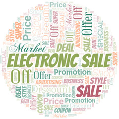 Fototapeta premium Electronic Sale Word Cloud. Wordcloud Made With Text.