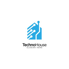 Technology House Logo Design Vector