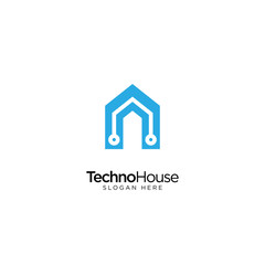 Technology House Logo Design Vector