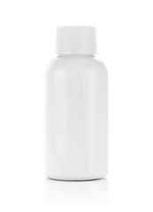 white plastic serum bottle isolated on white background
