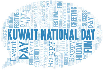Kuwait National Day Word Cloud. Wordcloud Made With Text.