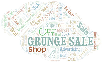 Grunge Sale Word Cloud. Wordcloud Made With Text.