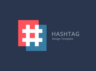 Hashtag symbol logo icon design template elements - obrazy, fototapety, plakaty