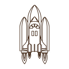 Obraz na płótnie Canvas rocket taking off in white background