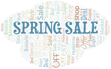 Spring Sale Word Cloud. Wordcloud Made With Text.