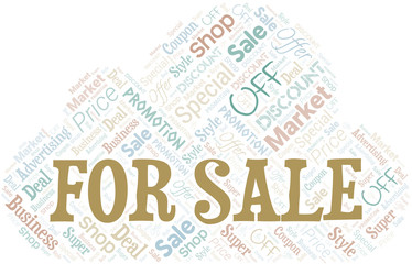 For Sale Word Cloud. Wordcloud Made With Text.