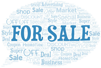 Obraz premium For Sale Word Cloud. Wordcloud Made With Text.