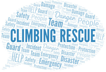 Climbing Rescue Word Cloud. Wordcloud Made With Text.